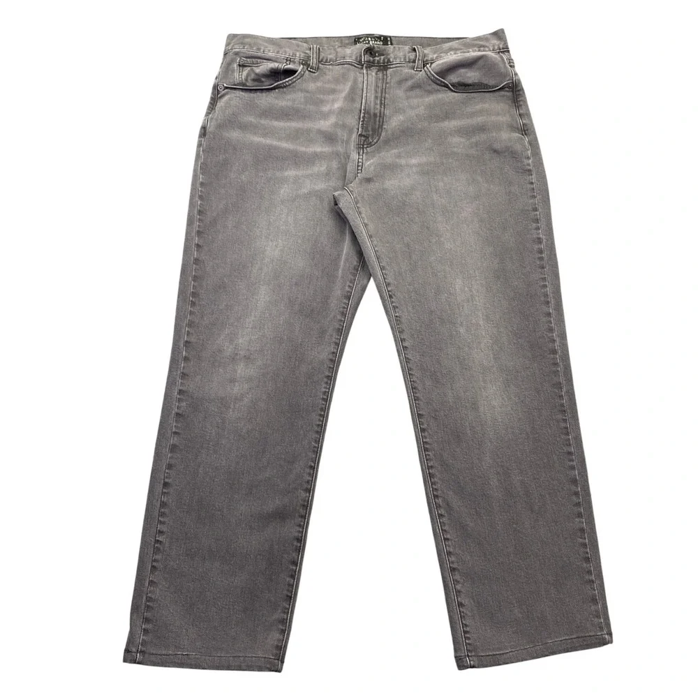 Lucky Brand 221 Original‎ Straight Grey Jeans Mens Sz 36 Grunge Retro Western